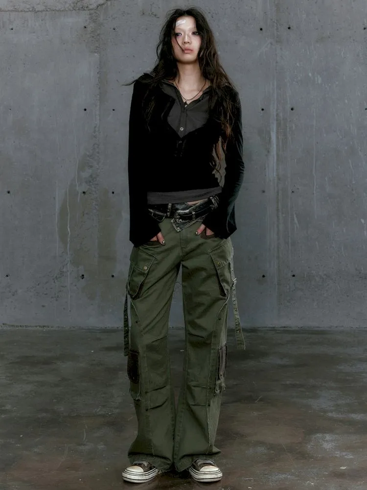 Splicing skinny straight pants【s0000009918】