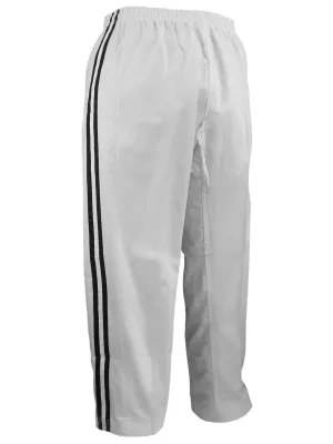 Team Pants, White, 2 Black Stripes