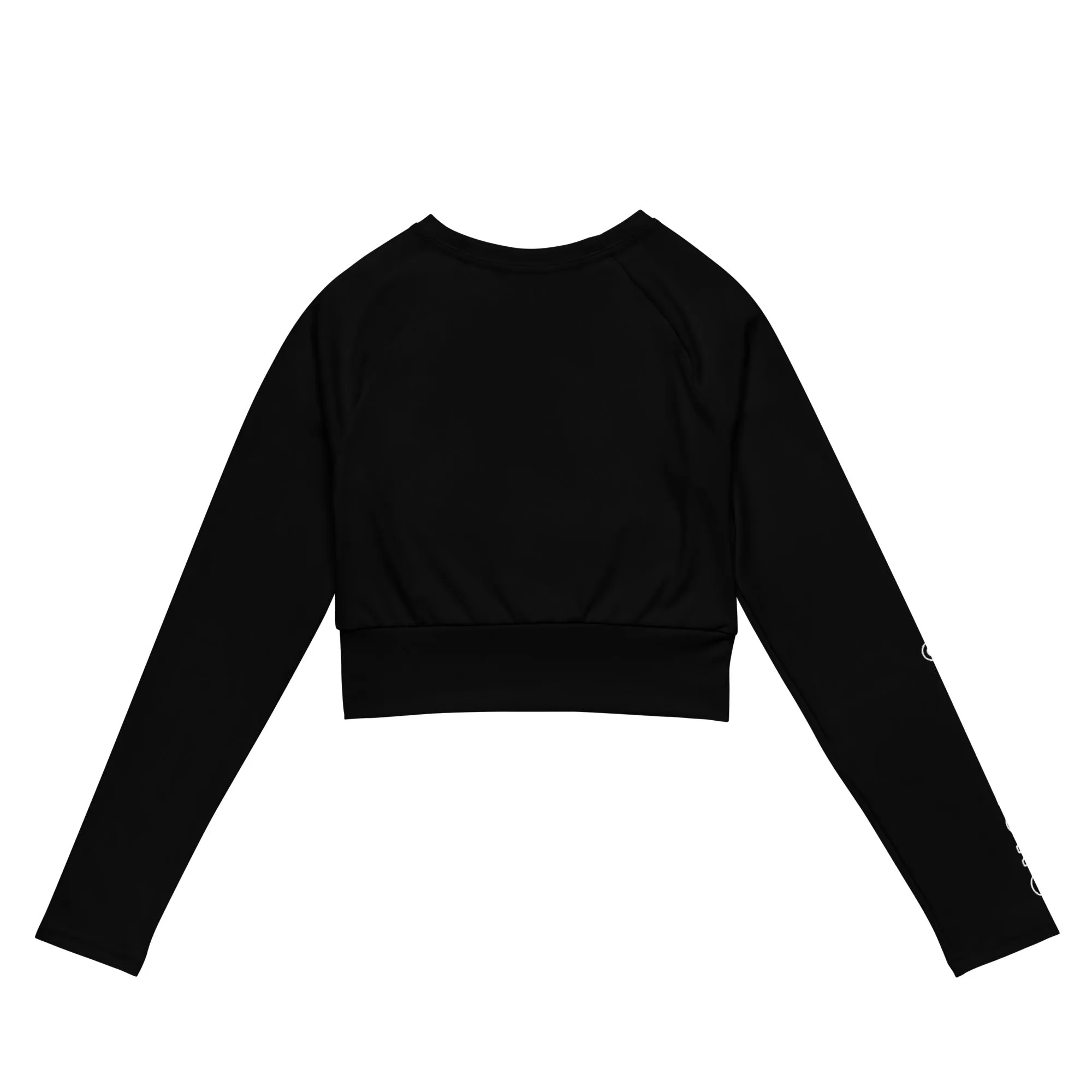 THE ESSENTIAL, SOFT AND STRETCHY, LONG SLEEVE FITTED CROP TOP GS LOGO BLACK