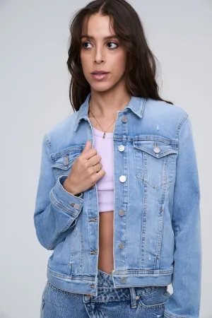 ULTRA STRETCH DENIM JACKET IN MEDIUM LIGHT  / SP-J3638ML