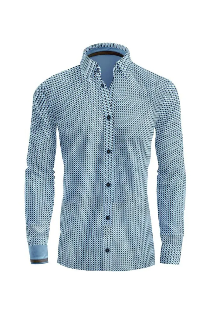 Vercini Geometric Precision Cotton Shirt