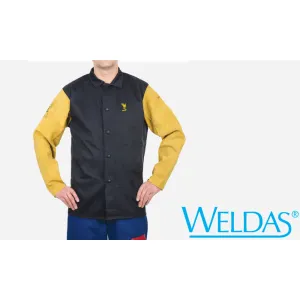 Weldas 33-8060XXL COOL Flame Retardant 30" Jacket Cotton w Leather Sleeve 2XL