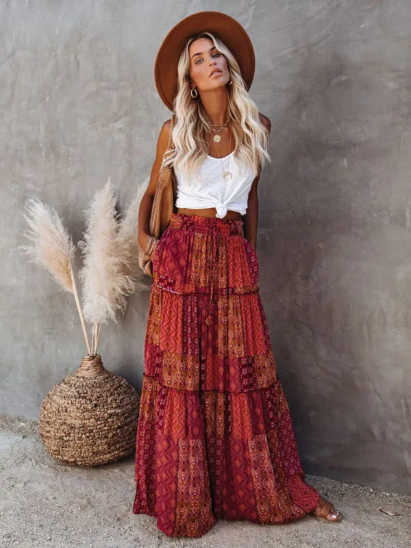 Women's Bohemian Style Maxi Skirt