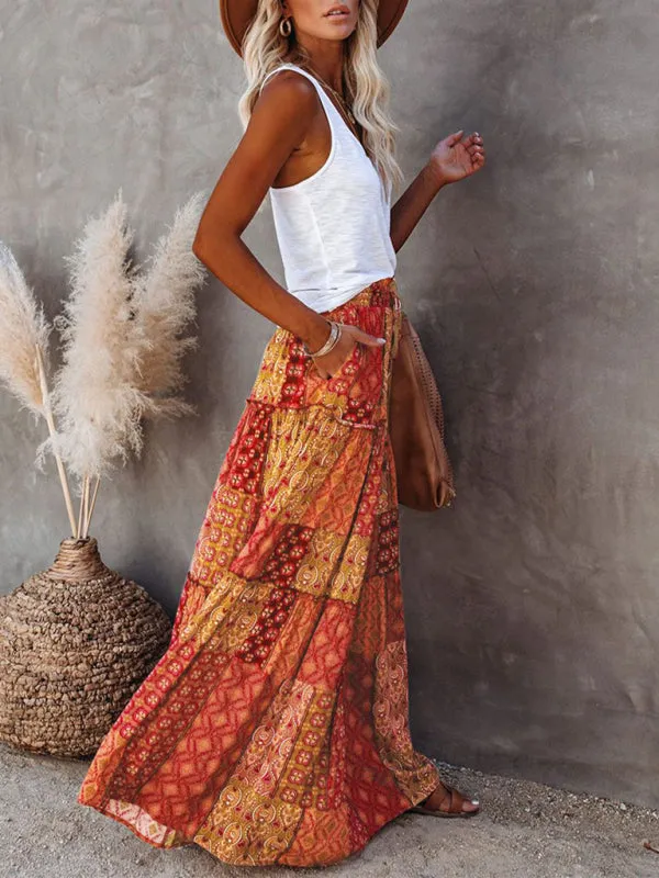 Women's Bohemian Style Maxi Skirt