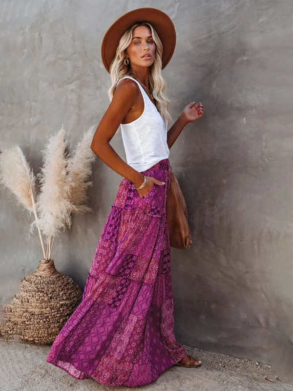 Women's Bohemian Style Maxi Skirt