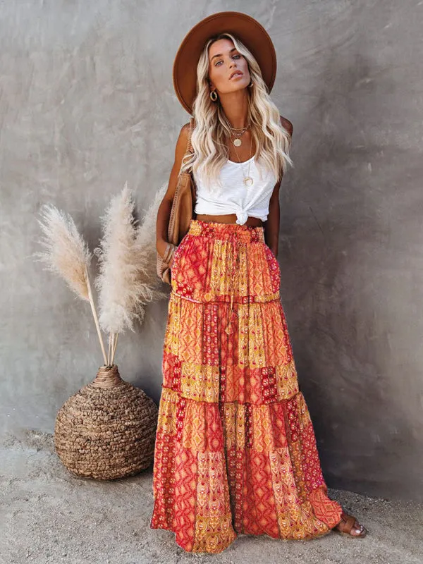 Women's Bohemian Style Maxi Skirt