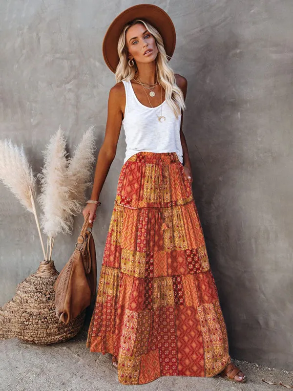 Women's Bohemian Style Maxi Skirt